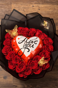 Statement 24 Rose Bouquet with Balloon Center